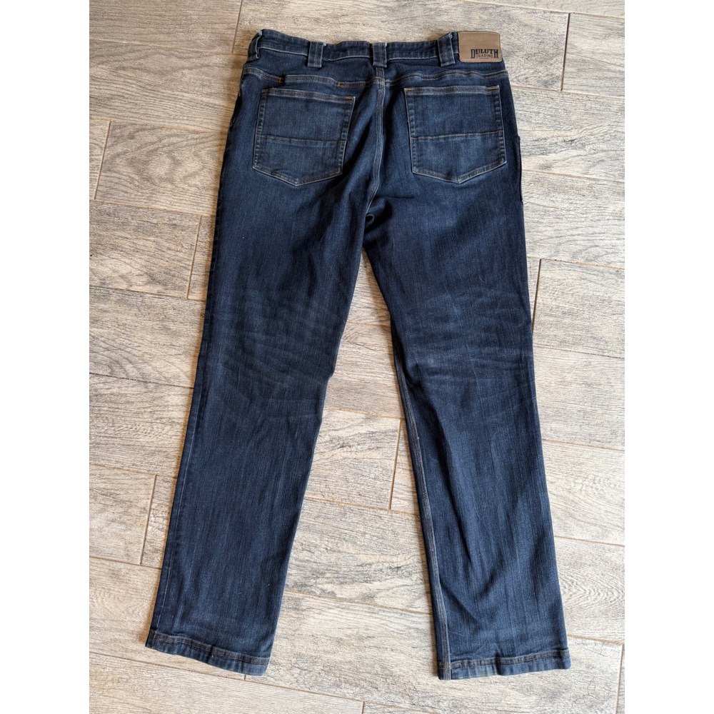 Duluth Trading Ballroom Double Flex Jeans Mens 36x34 Dark Wash Relaxed Blue